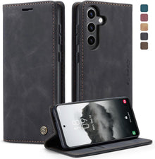 Handyhülle Samsung Galaxy S24 5G Premium Flip Case Schwarz