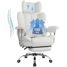 Ergonomischer Bürostuhl mit Fußstütze und Kopfstütze in