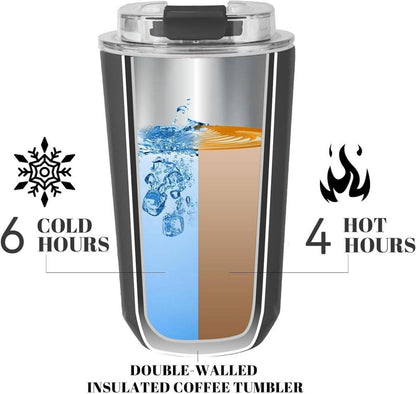 ERBO Thermobecher Coffee to go 380ml Schwarz Auslaufsicher