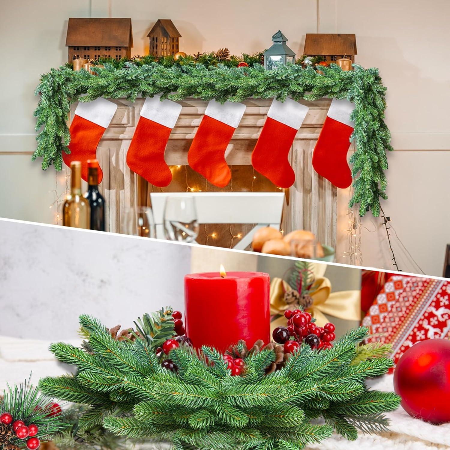 Künstliche Tannenzweige 50 Stück DIY Weihnachtsdeko Grün 26 cm
