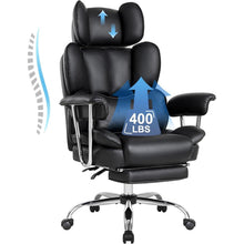 Ergonomischer Bürostuhl mit Fußstütze und Kopfstütze, PU