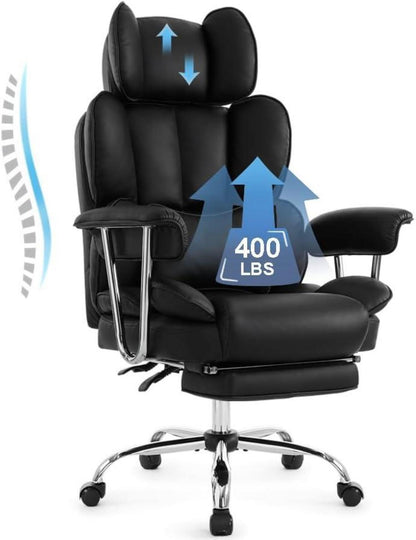Ergonomischer Bürostuhl mit Fußstütze und 180kg Belastbarkeit
