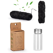 2x30m Natur Zahnseide Bambus-Aktivkohle Glasflakon Minze
