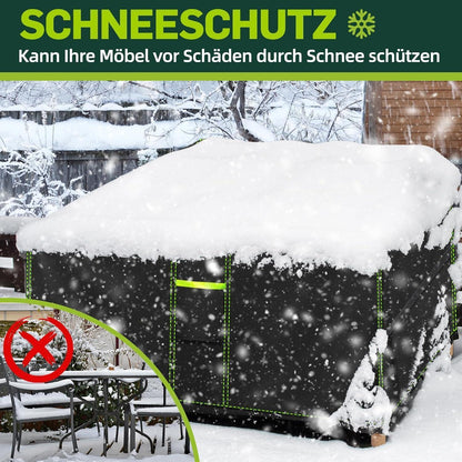 Wasserdichte Gartenmöbelabdeckung 420D Oxford, 300x250x100cm Schwarz