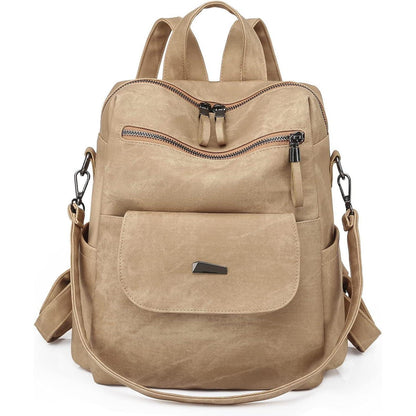 Damen Rucksack Khaki wasserdicht & diebstahlsicher, wandelbar