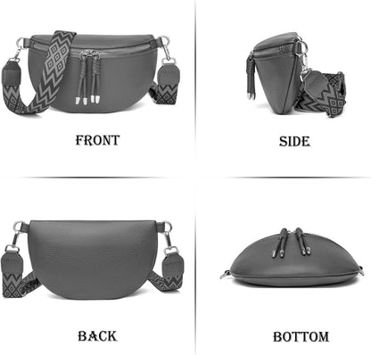 Umhängetasche Damen Bauchtasche Stylisch Crossbody Bag Breiter Gurt