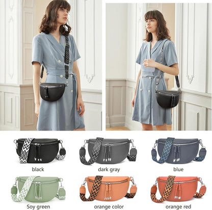 Damen Umhängetasche Crossbody Bag Dunkelgrau mit breitem