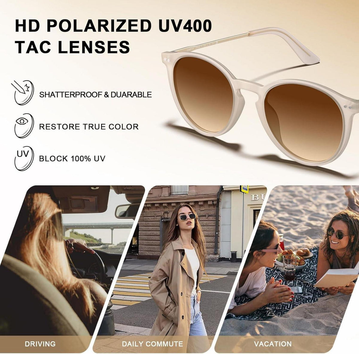 Polarisierte Sonnenbrille Damen Herren inkl. Etui und Reinigungstuch