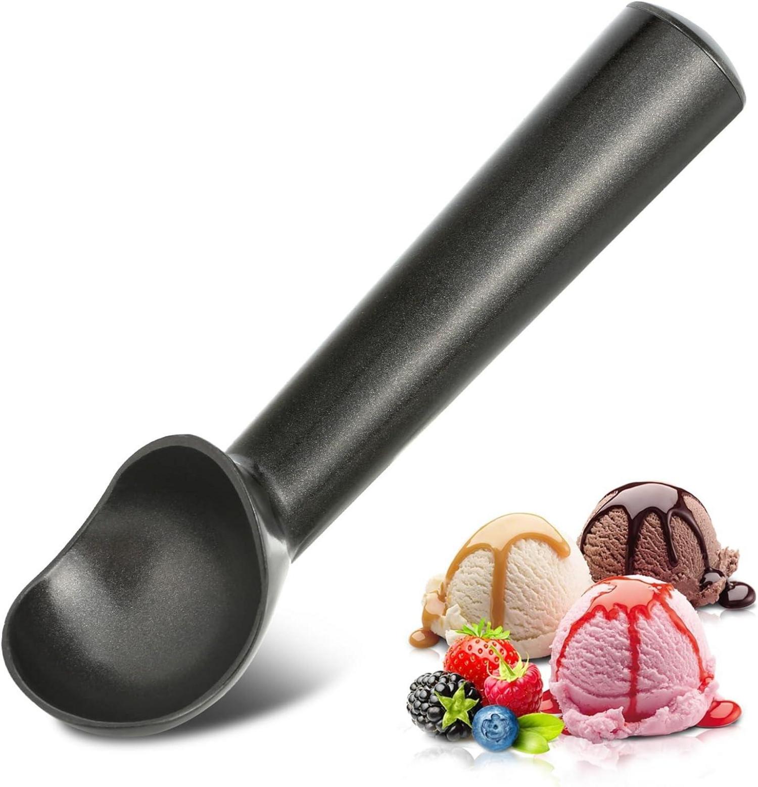 Eisportionierer Aluminium Schwarz Antihaft 18 cm Eiskugelportionierer