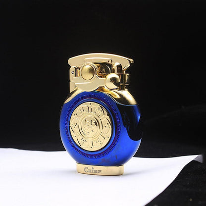 Antikes Vintage Feuerzeug Blau winddicht wiederverwendbar