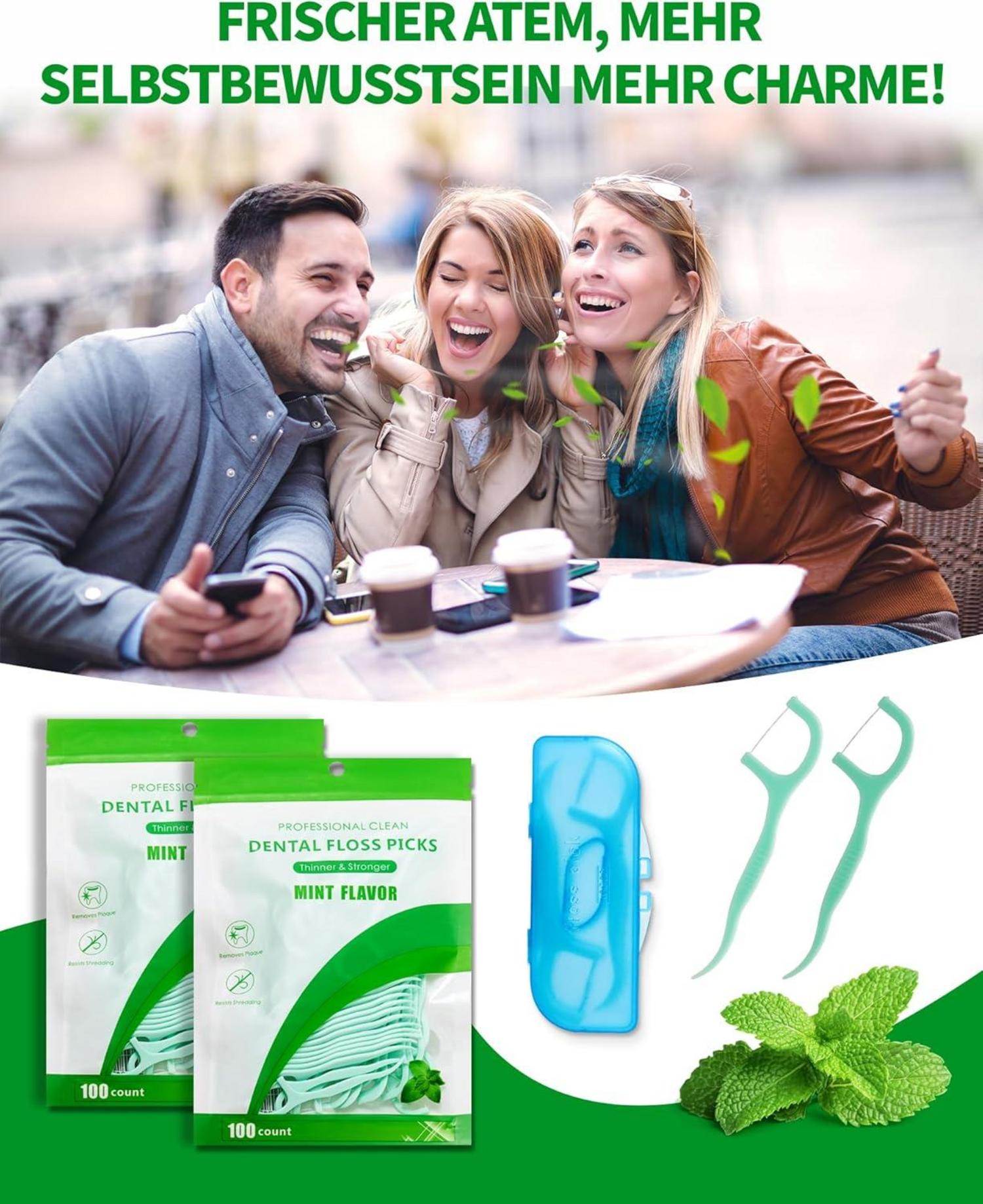 200 Stück Zahnseide Stick Minze Dental Floss Mint Zahnreinigung