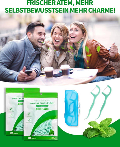 200 Stück Zahnseide Stick Minze Dental Floss Mint Zahnreinigung