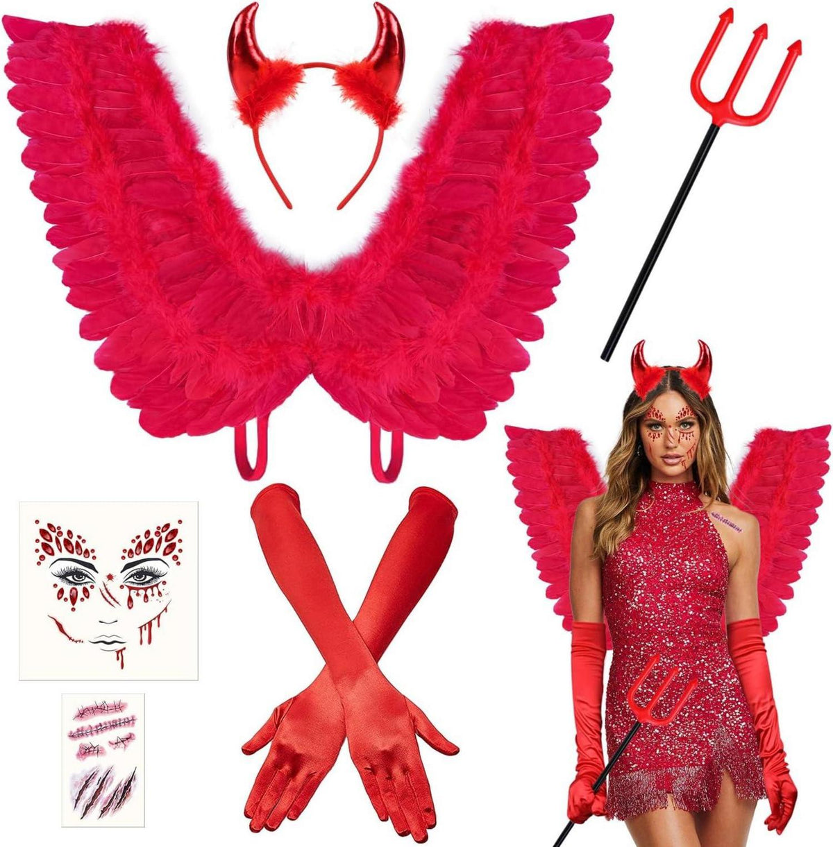 Teufel Kostüm Damen Mädchen Karneval Fasching Halloween