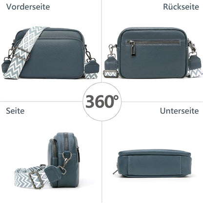 Damen Handy Umhängetasche Echtes Leder Crossbody Bag