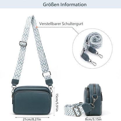 Damen Umhängetasche Echtleder Crossbody Bag Schultertasche 3