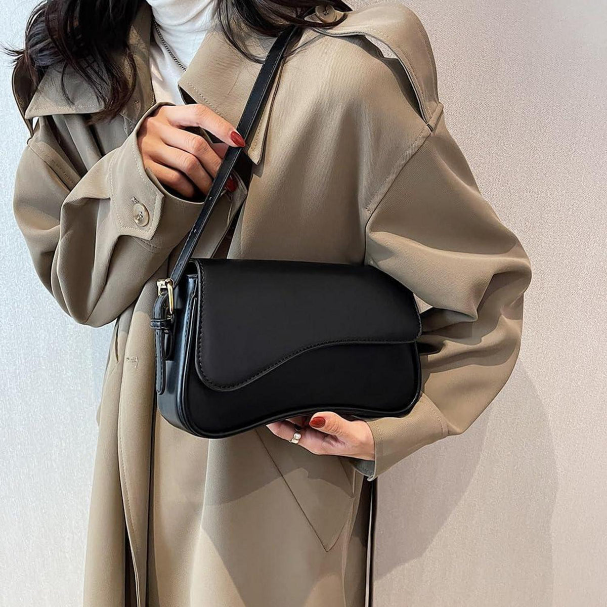 TIAASTAP Handtasche Mädchen Leder Vintage Aesthetic y2k Schultertasche