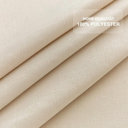 Rechteckige Tischdecke wasserdicht, Beige 140x280 cm – Polyester-Leinen-Optik