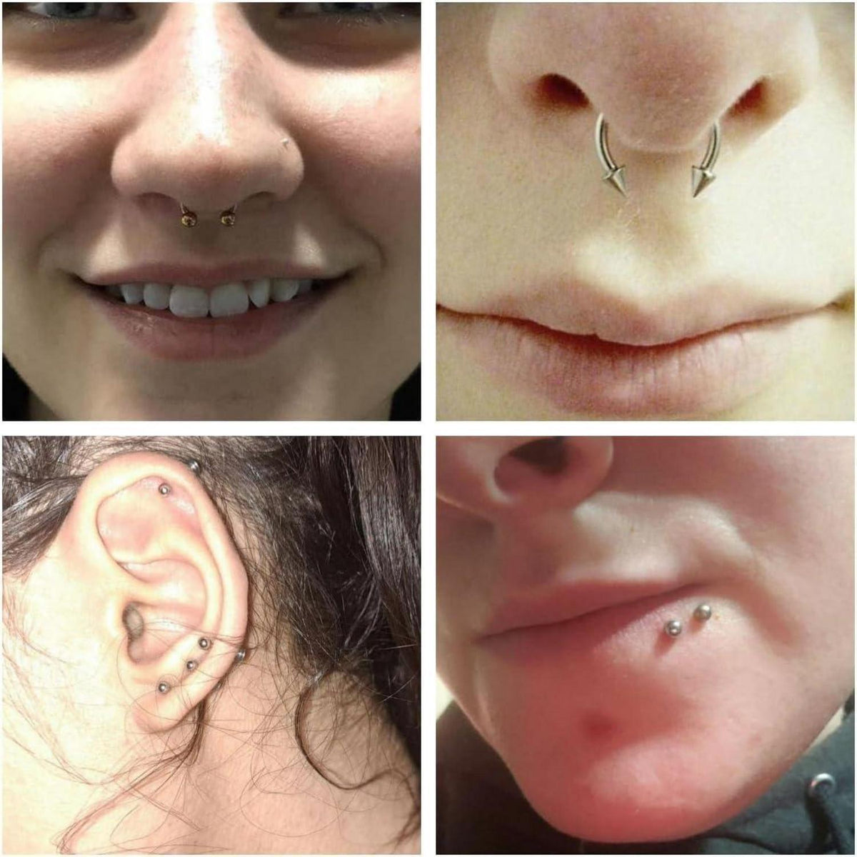20er Ersatz Piercing Kugeln 1,2mm Stahl 3mm Schraubkugeln für Lippe Nase