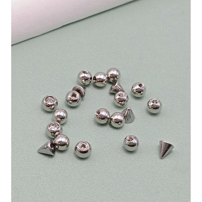 20er Ersatz Piercing Kugeln 1,2mm Stahl 3mm Schraubkugeln für Lippe Nase