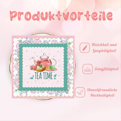 Servietten Blume Frühling Tischdeko 40Stück Papierservietten Napkins