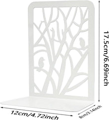 Qualsen Bücherstütze Metall: Vintage Baum & Vogel Design, 2