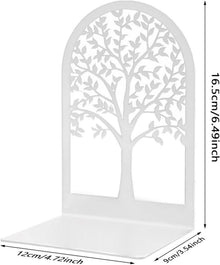 Qualsen Bücherstütze Metall 2 Paar Weiß - Bücherhalter Regal