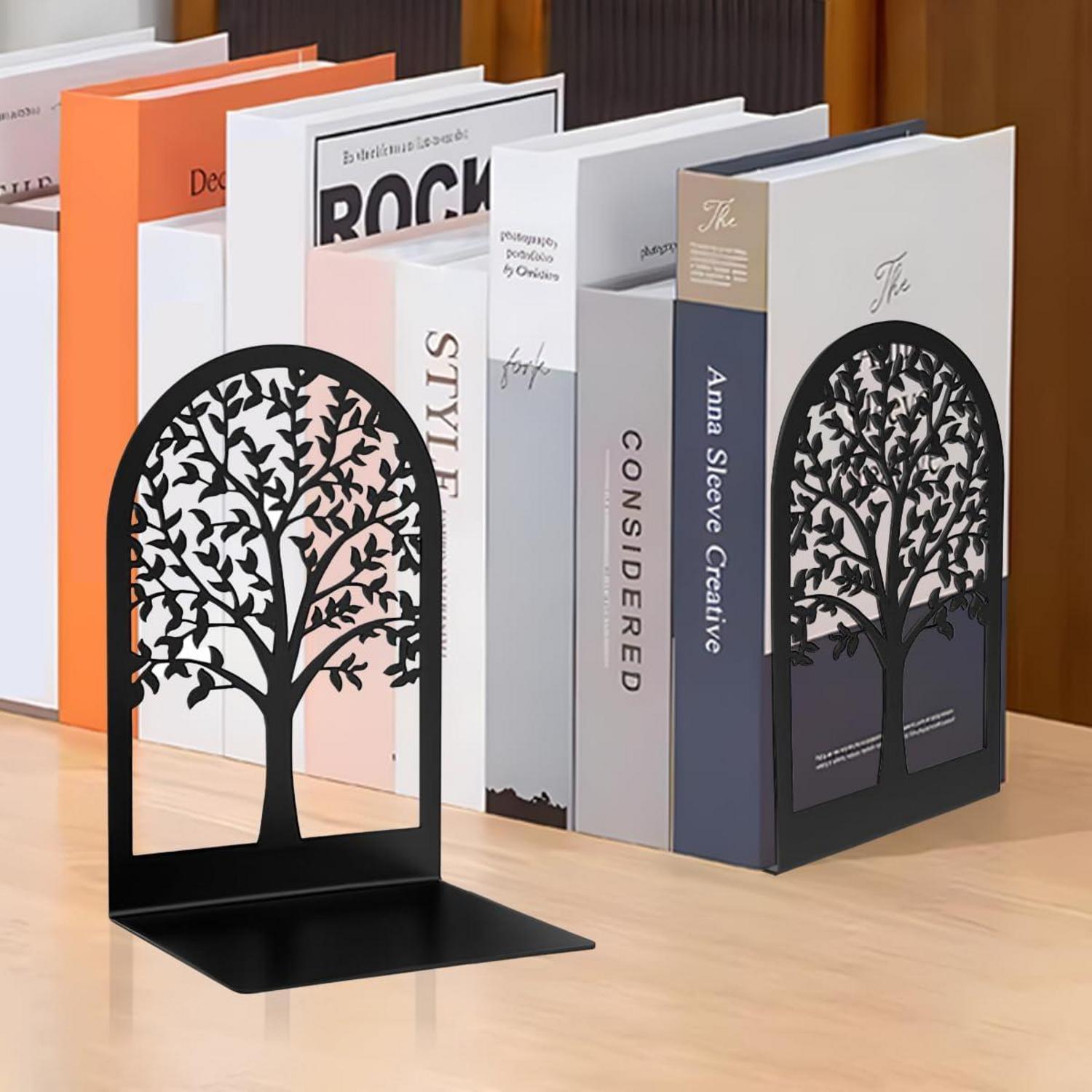 Qualsen Metall Buchstützen Schwarz 1 Paar - Dekorative Bücherhalter