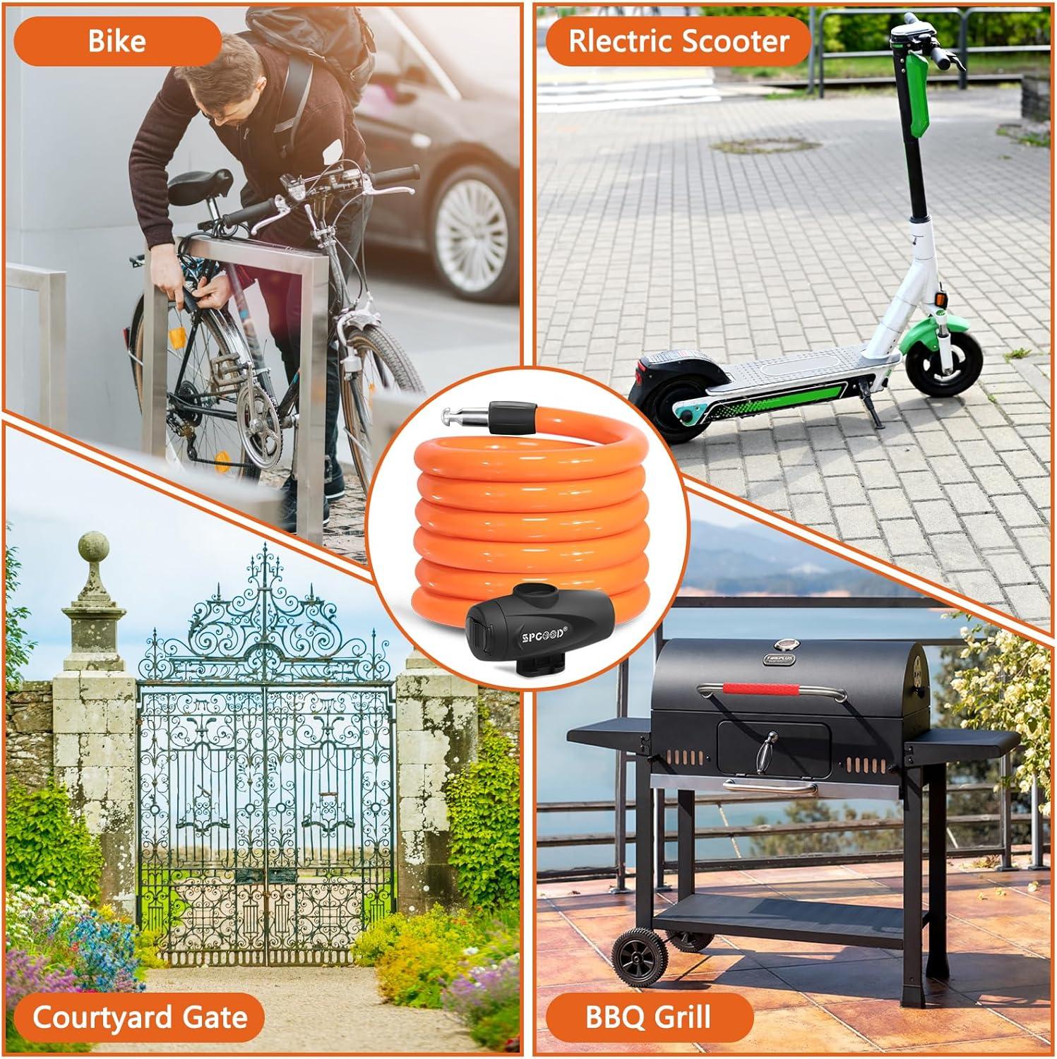 SPGOOD Fahrradschloss 120cm 12mm Hochsicherheits Kabelschloss