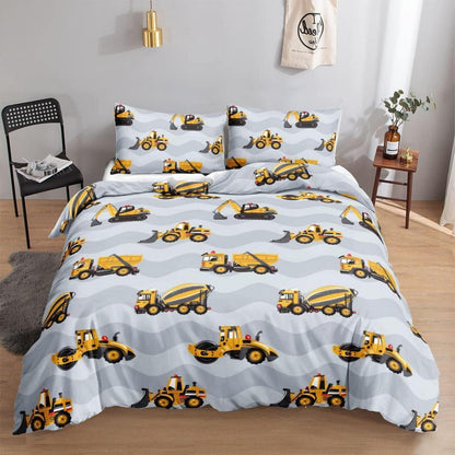 Bettbezug Baufahrzeuge Kinderzimmer Set 200x200 cm