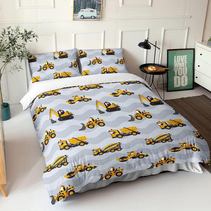 Bettbezug Baufahrzeuge Kinderzimmer Set 200x200 cm
