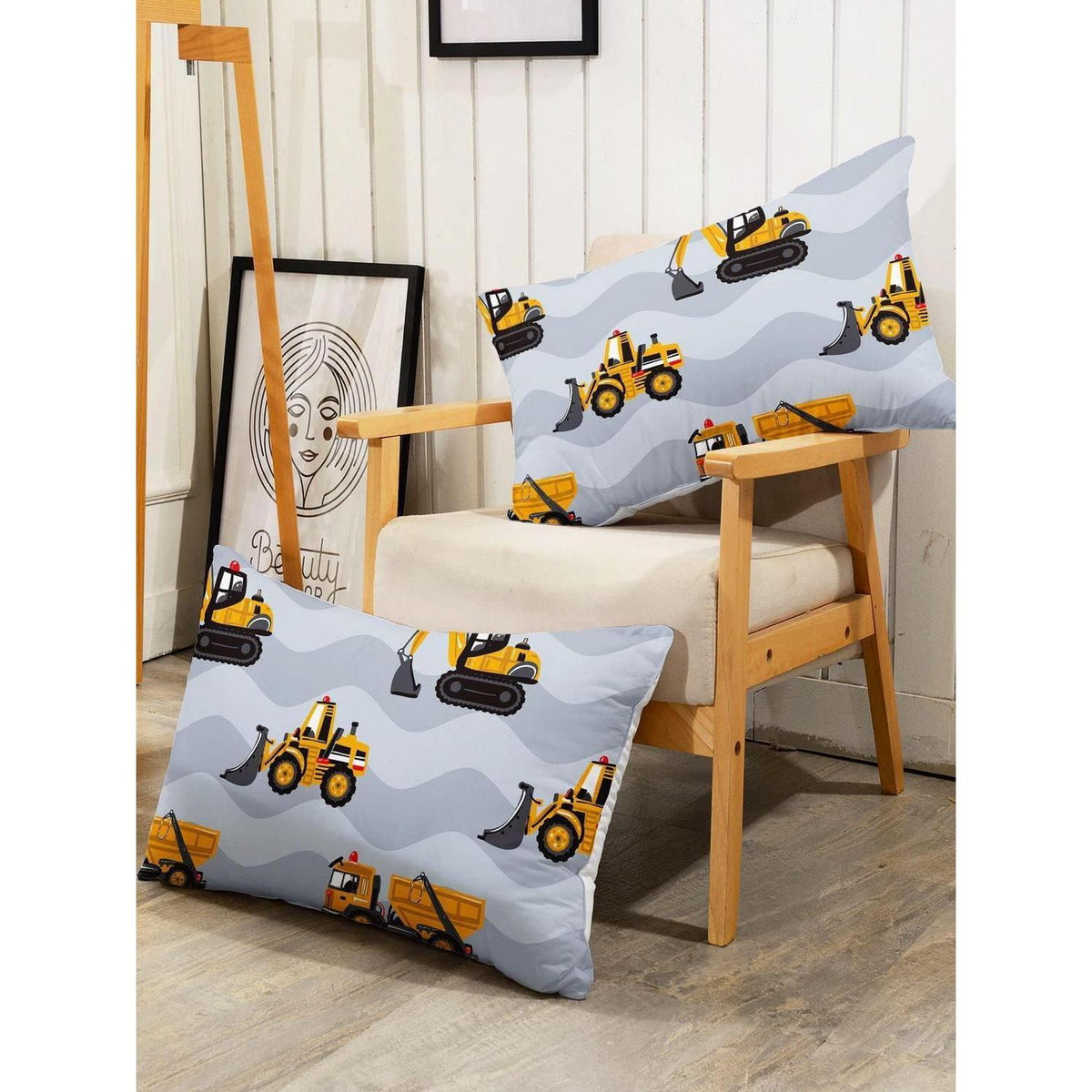 Bettbezug Baufahrzeuge Kinderzimmer Set 200x200 cm