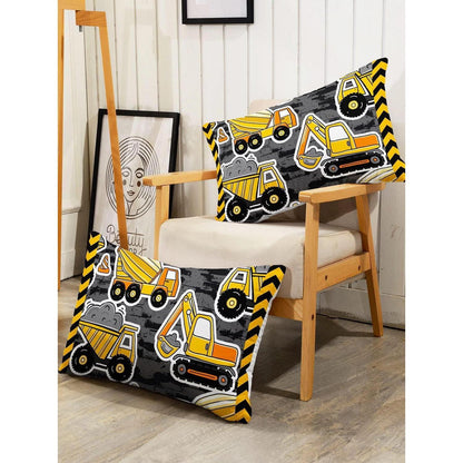 Bettbezug Baufahrzeuge Kinderzimmer Set 200x200 cm