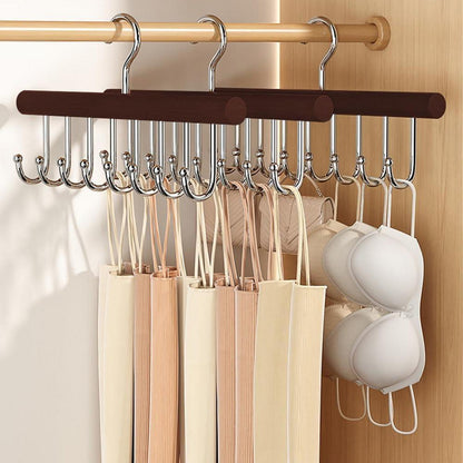 Holz Gürtelhalter mit 8 Haken – Platzsparender Kleiderbügel Organizer