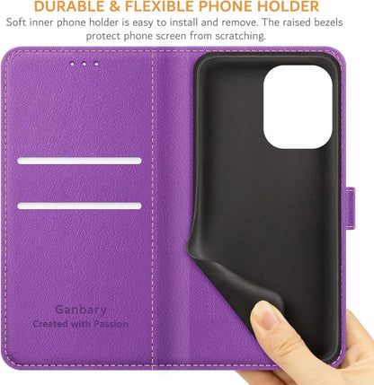 Handyhülle Xiaomi Redmi 13C Leder Klapphülle mit Kartenschlitzen und