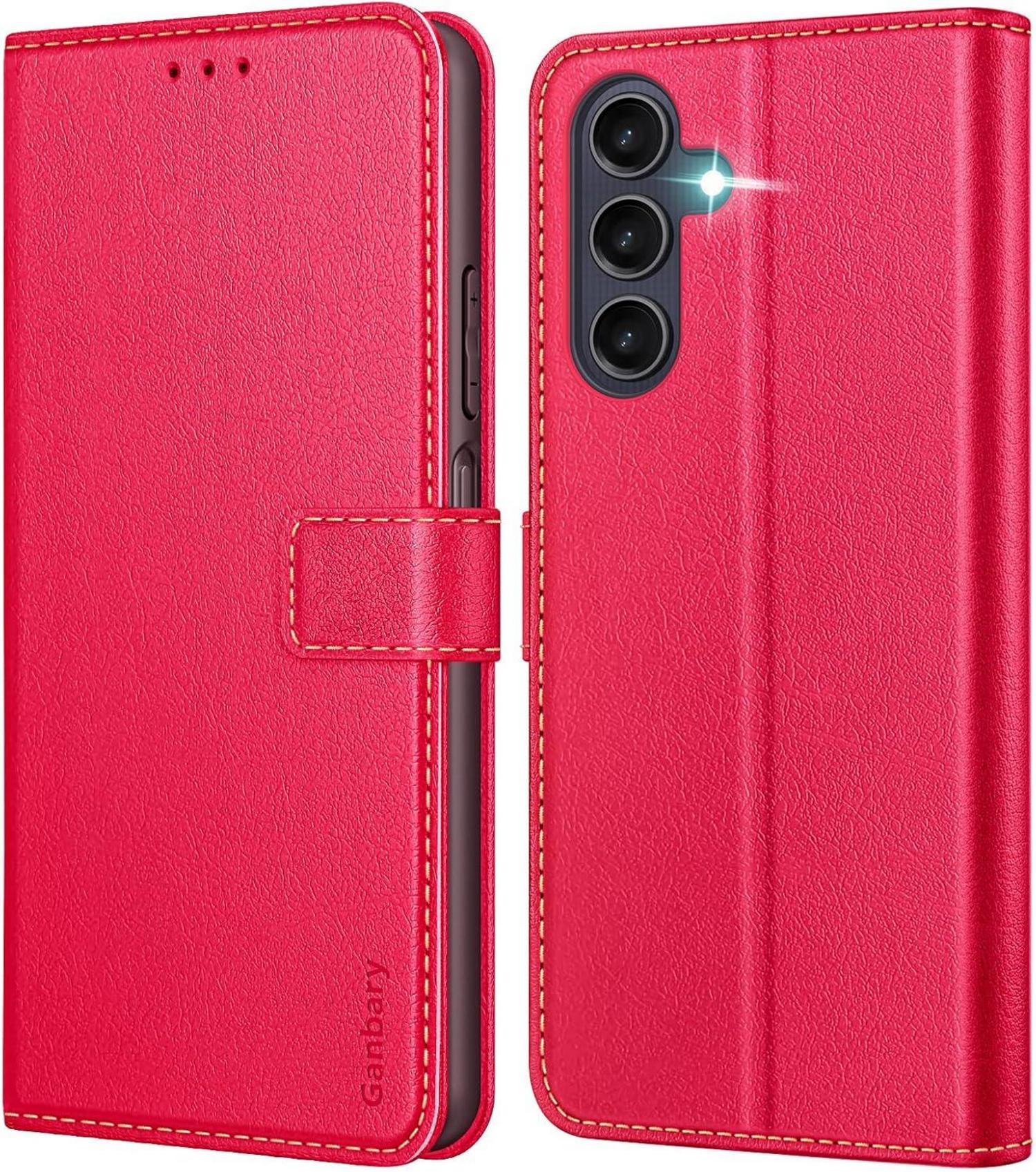 Handyhülle Samsung Galaxy A25 5G Leder Klapphülle Rot
