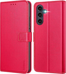 Handyhülle Samsung Galaxy A25 5G Leder Klapphülle Rot