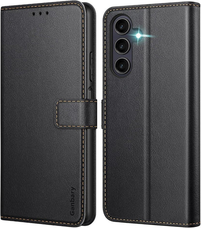 Samsung Galaxy A25 5G Handyhülle Leder Klapphülle Schwarz