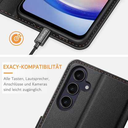 Samsung Galaxy A25 5G Handyhülle - Premium Leder Klapphülle mit Kartenschlitzen