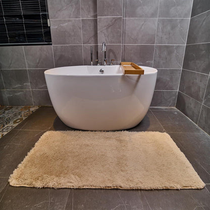 Flauschiger Hochflor-Teppich Anti-Rutsch Wohnzimmer Schlafzimmer Khaki