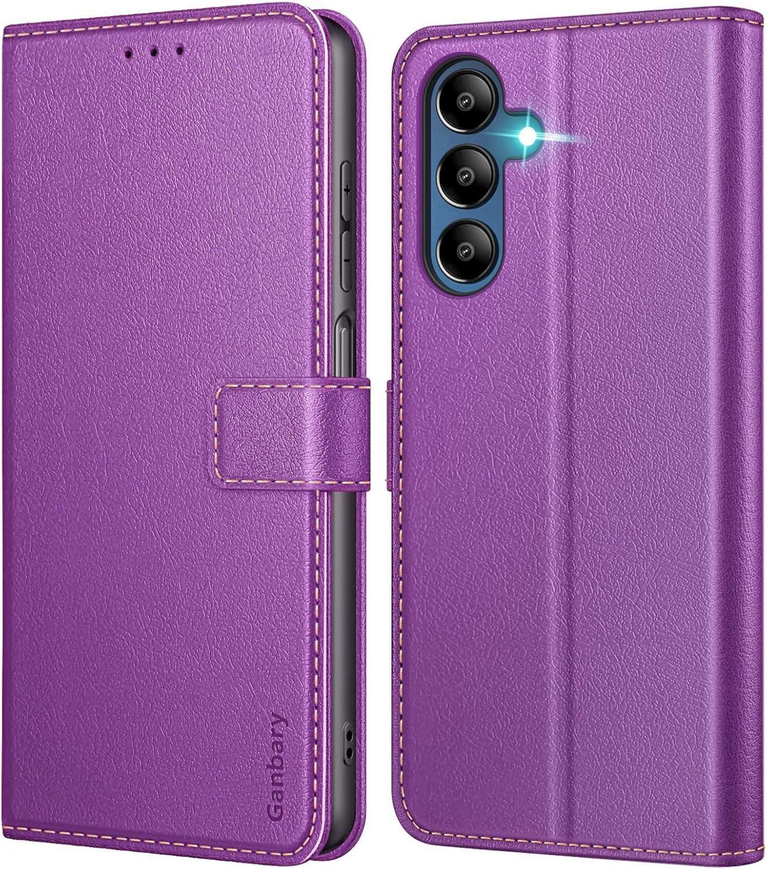 Handyhülle Samsung Galaxy A15 5G Leder Klapphülle Violett