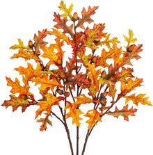 Künstliche Eichenblätter Stiele Herbstliche Deko Orange Gelb