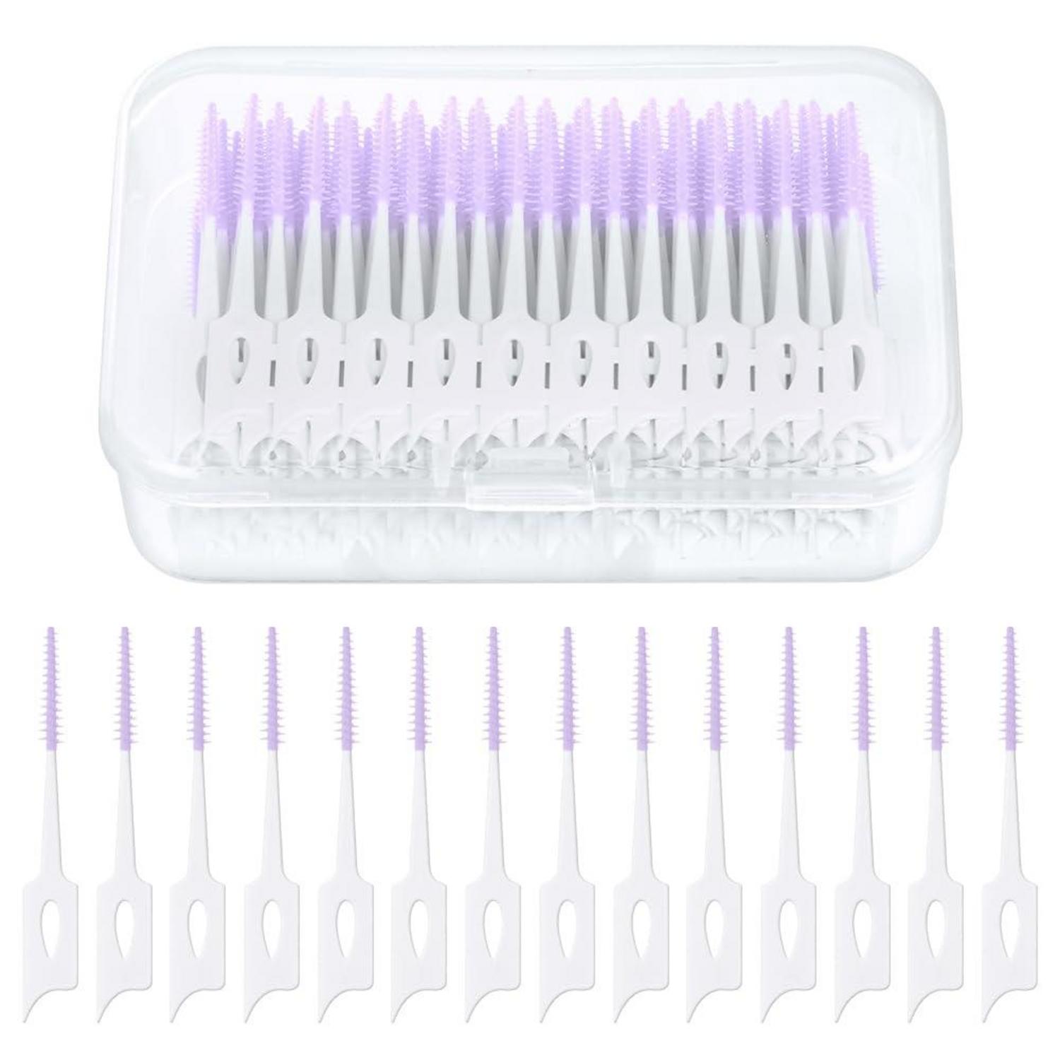 Interdentalbürsten 220 Stück Silikon Zahnzwischenraumbürsten Zahnreinigung Dual-Use