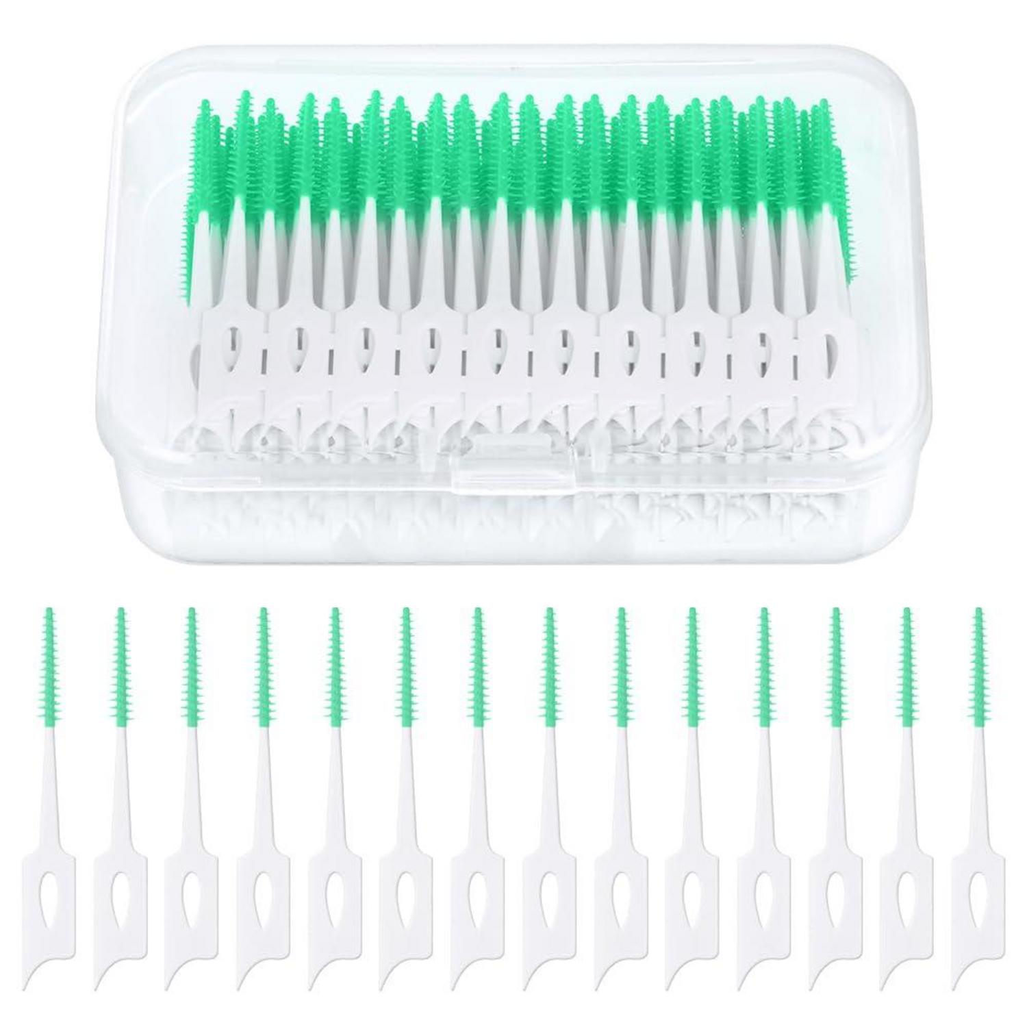 Interdentalbürsten 220 Stück Zahnseide Dentalbürsten Grün