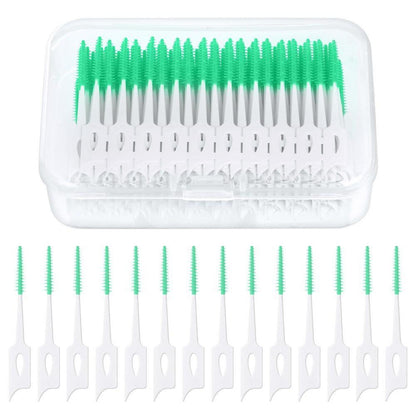 Interdentalbürsten 220 Stück Zahnseide Dentalbürsten Grün