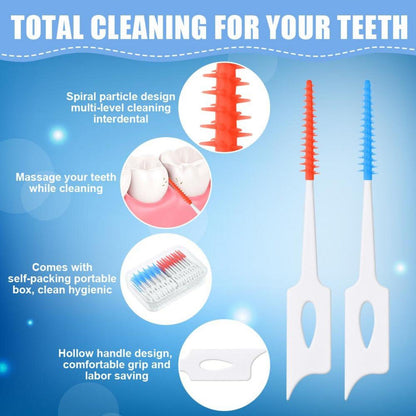 Interdentalbürsten Silikon Zahnseide Stick Dentalbürsten, 220 Stück