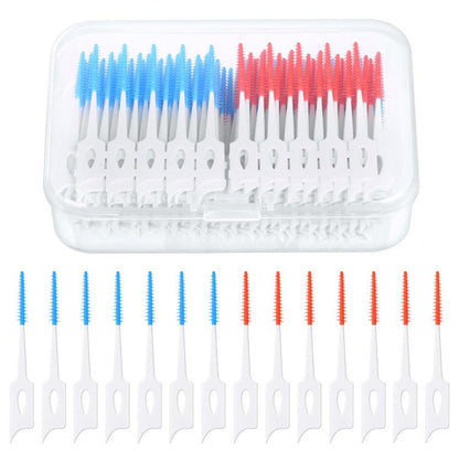 Interdentalbürsten Silikon Zahnseide Stick Dentalbürsten, 220 Stück
