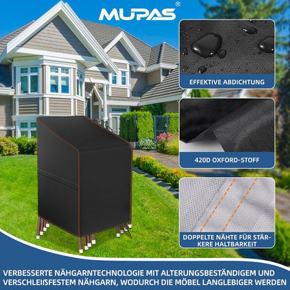Gartenstuhl Abdeckung 420D Oxford-Stoff, Wasserdicht, 85x65x120cm