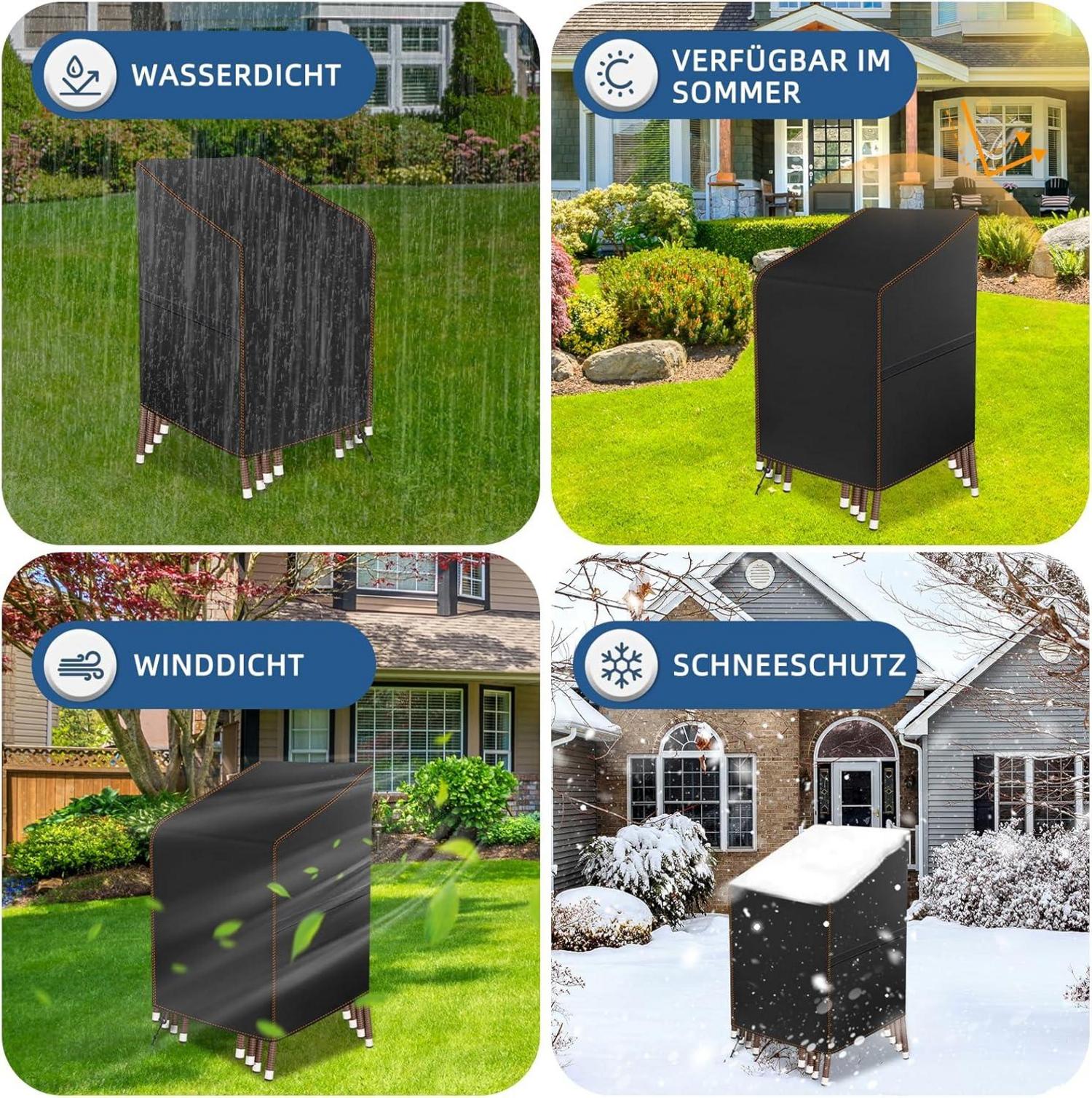 Gartenstuhl Abdeckung 420D Oxford-Stoff, Wasserdicht, 85x65x120cm