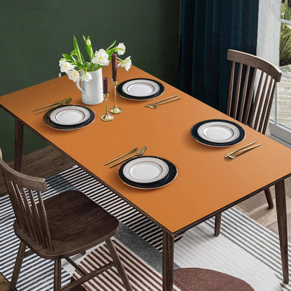 Tischdecke wasserdicht orange 90x180 cm / 180x90 cm in Lederoptik