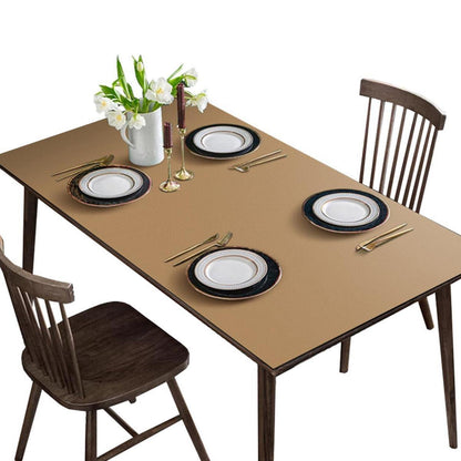 Tischdecke wasserdicht 80x180 cm Khaki in Lederoptik